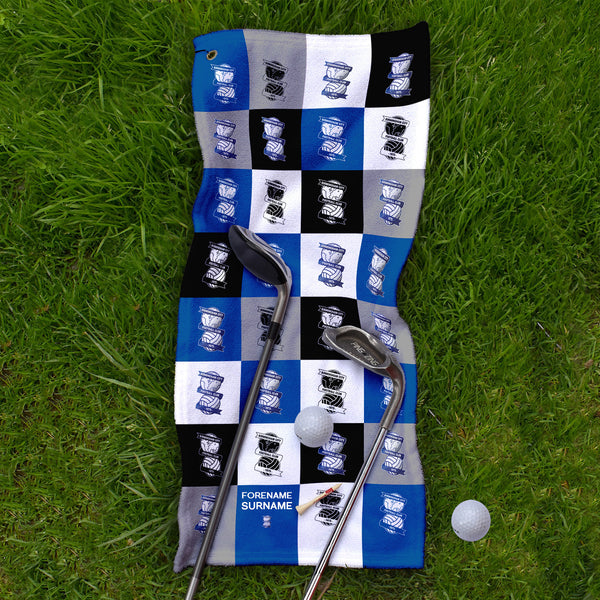 Blue Golf Ball Repeat - Golf Towel