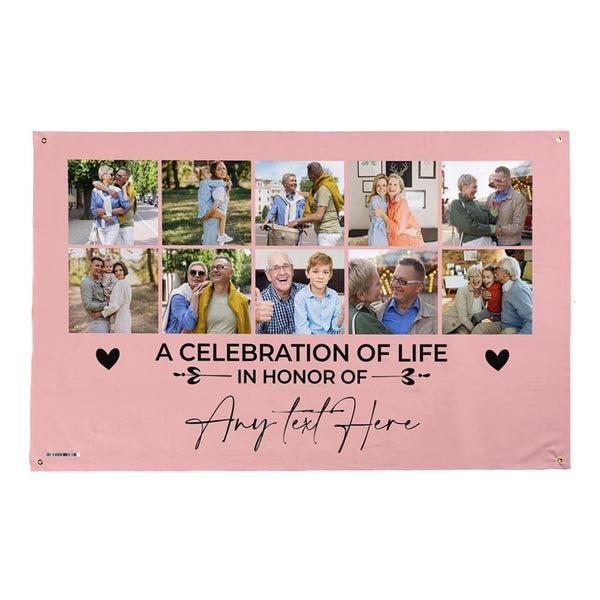 A Celebration Of Life - Any Colour - Personalised Photo 5ft x 3ft Fabric Banner