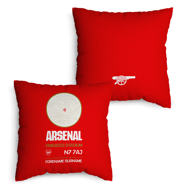 Arsenal FC Map Red 18" Back of Shirt Cushion - Officially Licenced