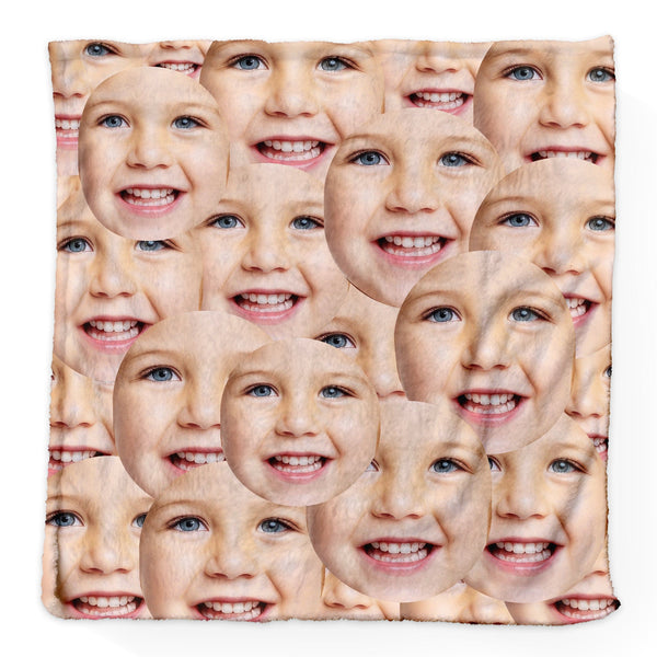 Face All Over - Personalised Extra Soft Luxury Baby Blanket - 75cm x 75cm