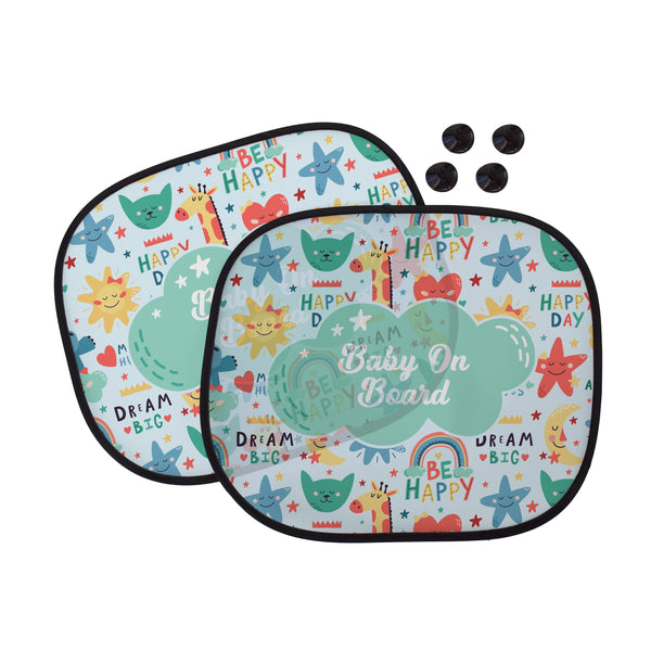 Baby On Board - Dream Big Pattern Car Sun Shade - Set of 2