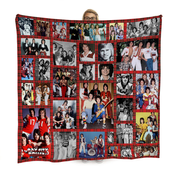 Bay City Rollers Montage Fleece Throw - Large Size 150cm x 150cm