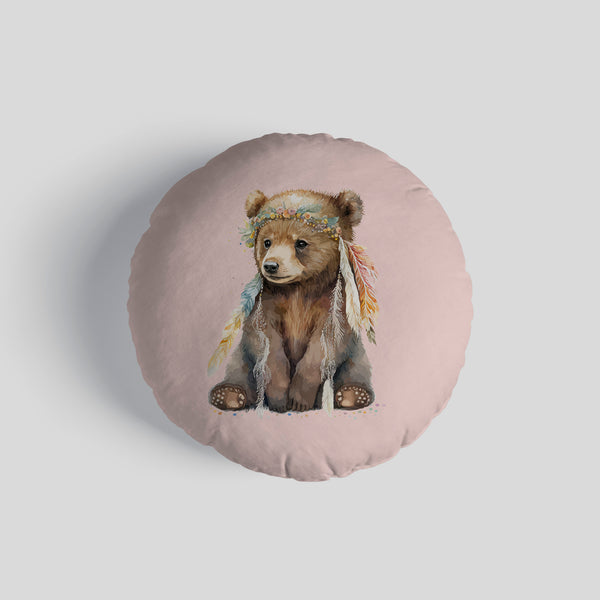 Watercolour Bear 14" Round Throw Cushion