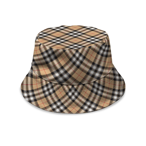 Beige Tartan Bucket Hat