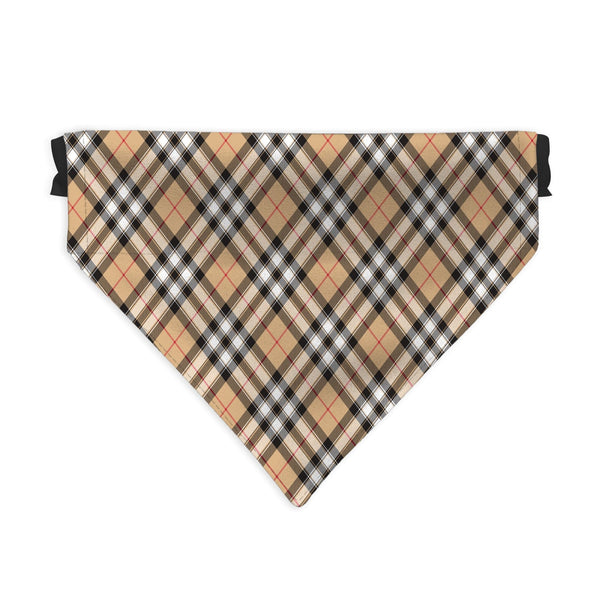 Beige Tartan - Dog Bandana - 4 Sizes