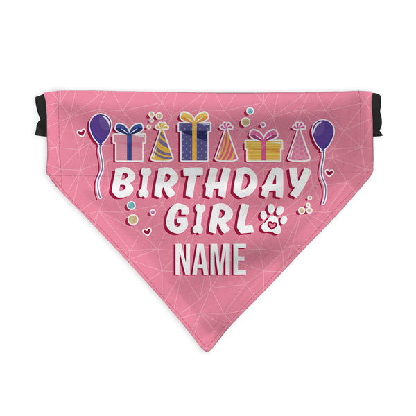 Birthday Girl - Custom Personalised Dog Bandana - 4 Sizes