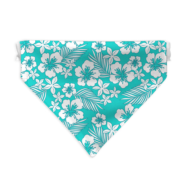 Blue Hibiscus Hawaiian - Dog Bandana - 4 Sizes