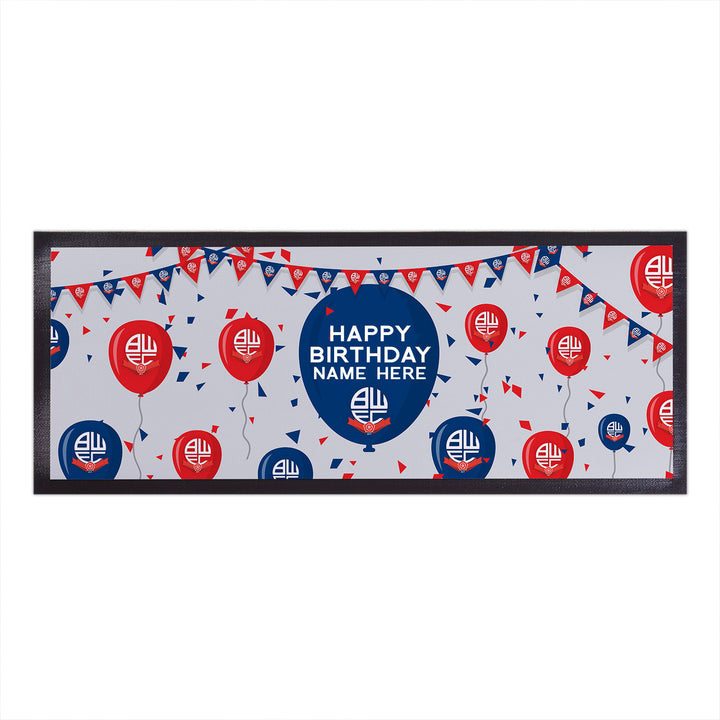 Bolton Wanderers - Balloons Personalised Bar Runner - Officially Licenced