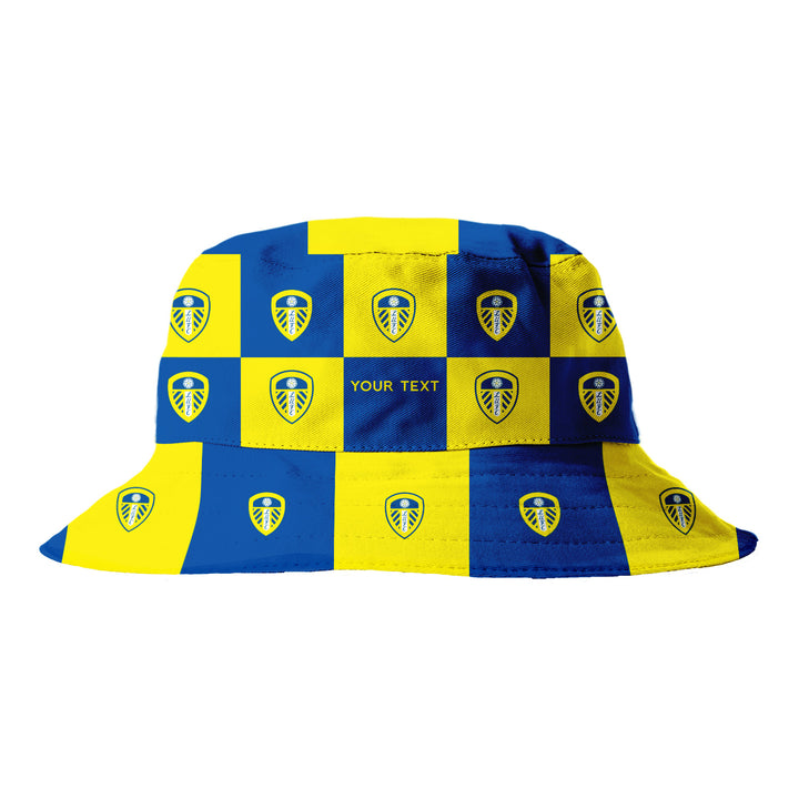 Officially Licensed Leeds United Chequered Bucket Hat - Football Gift