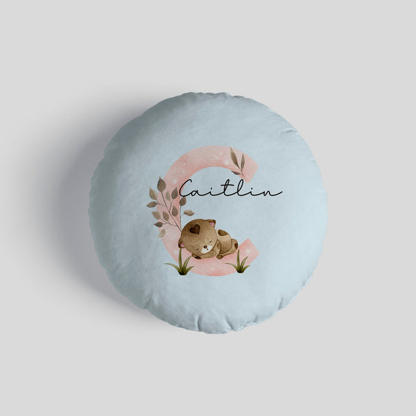 Custom Kids Initial 14" Round Throw Cushion