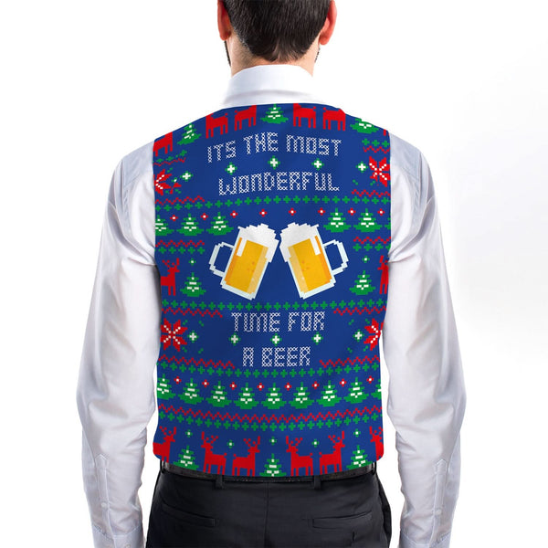 Beers Xmas Jumper - Novelty Costume Fancy Dress Waistcoat ( 4 sizes available )