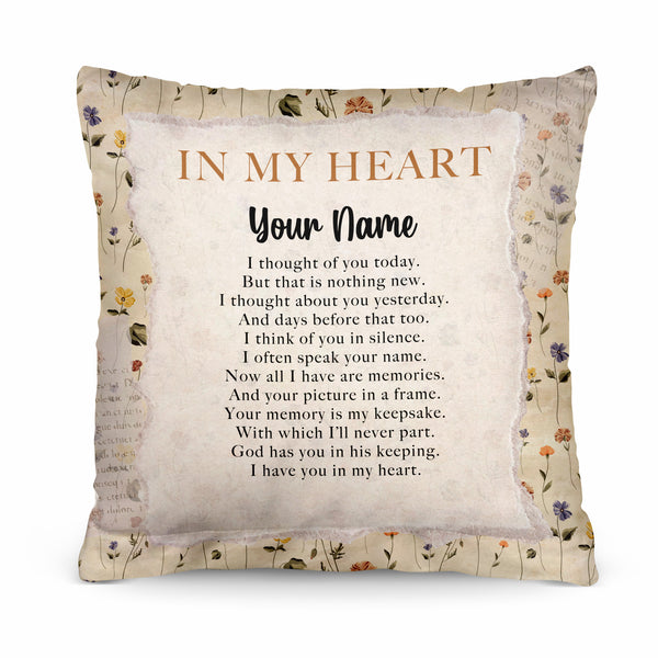 In My Heart - 26cm x 26cm - Personalised Cushion