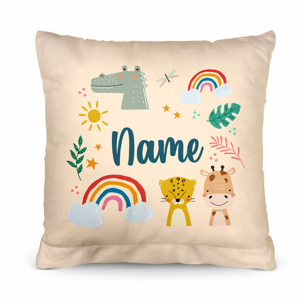 Children Motif Pattern - 26cm x 26cm - Personalised Name Cushion