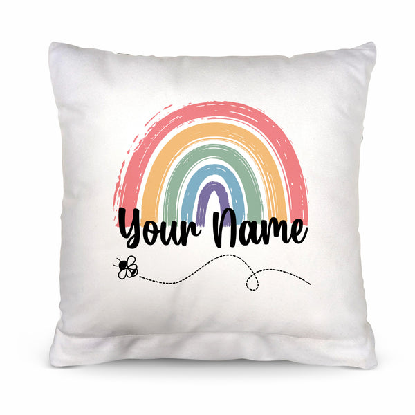 Rainbow - 26cm x 26cm - Personalised Name Cushion