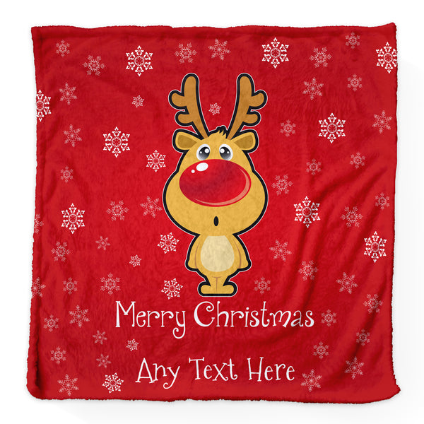 Reindeer - Personalised Extra Soft Luxury Baby Blanket - 75cm x 75cm