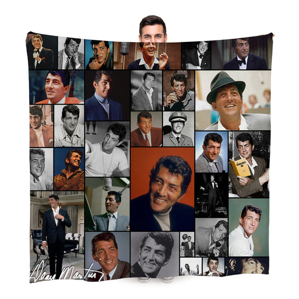 Dean Martin Montage Celebrity Fleece Throw - Large Size 150cm x 150cm