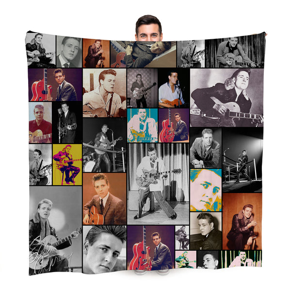 Eddie Cochran Montage Celebrity Fleece Throw - Large Size 150cm x 150cm