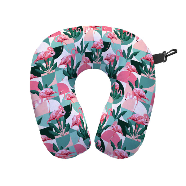 Exotic Flamingos - Travel Pillow