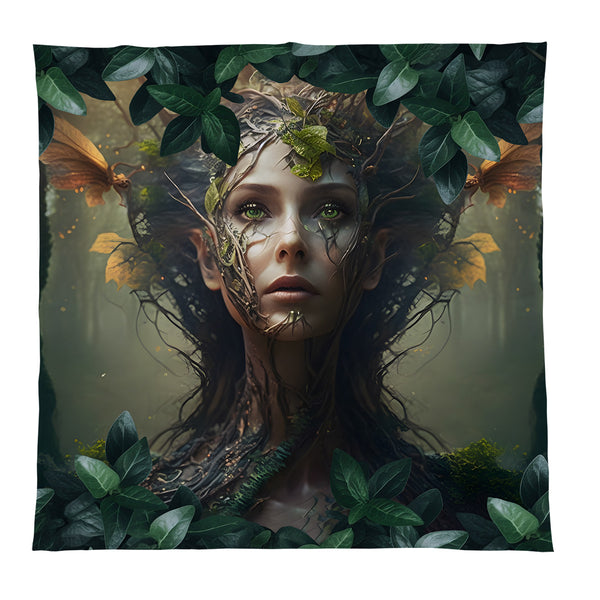 Forest Goddess Fleece Throw - Large Size 150cm x 150cm