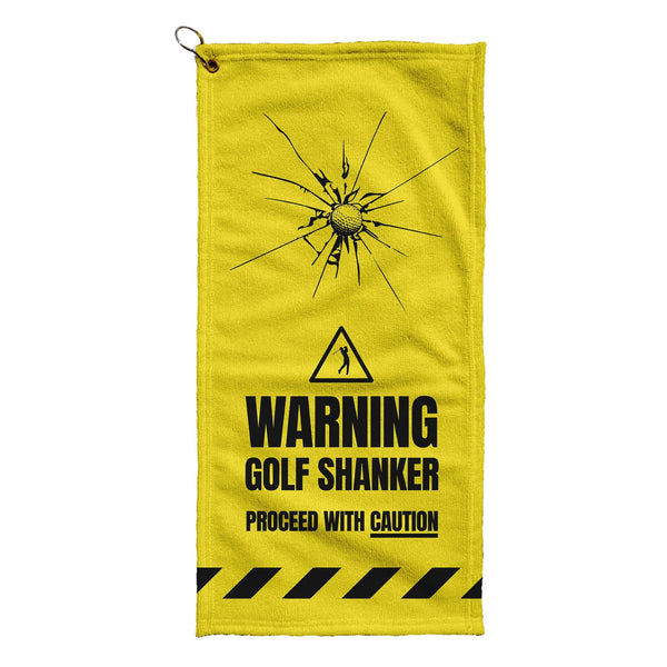 Warning Golf Shanker - Funny Golf-Themed Golf Towel