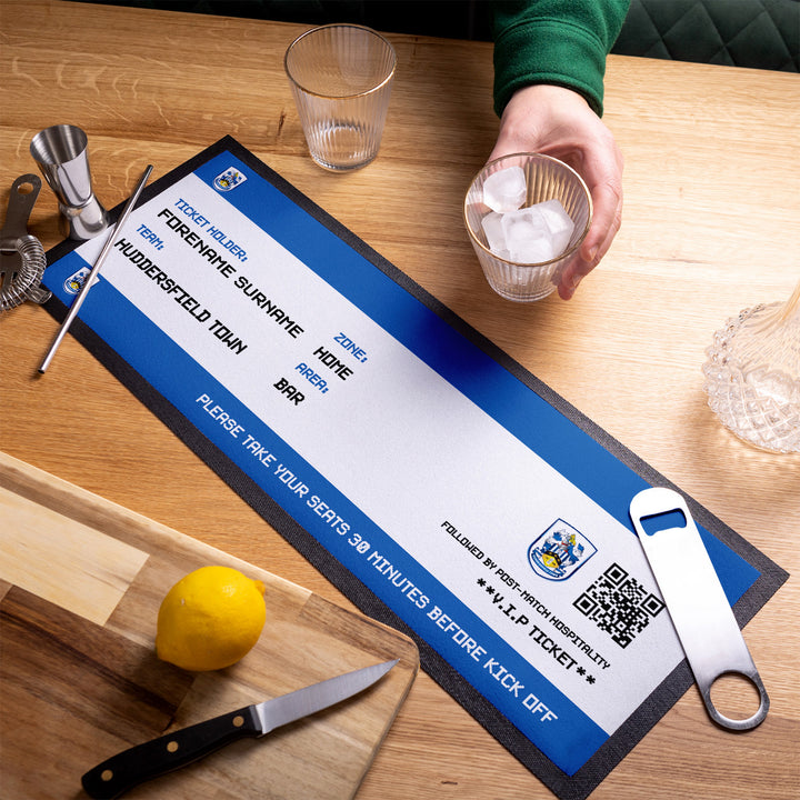 Huddersfield Town - Football Ticket Personalised Bar Runner - Officially Licenced