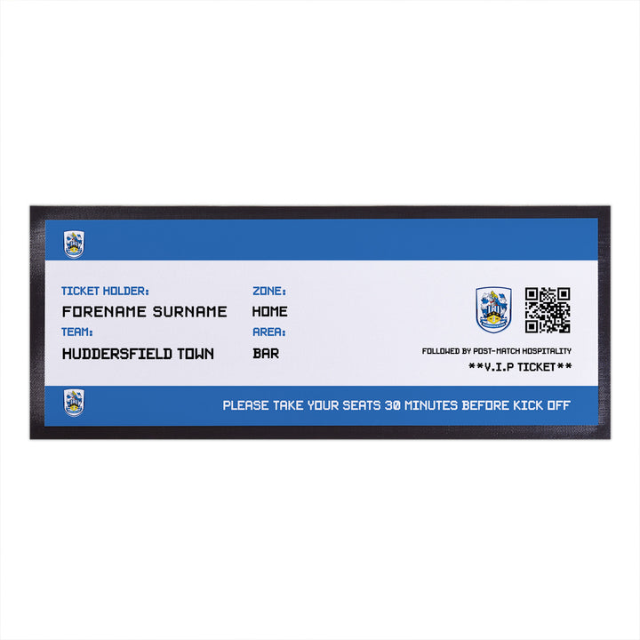 Huddersfield Town - Football Ticket Personalised Bar Runner - Officially Licenced