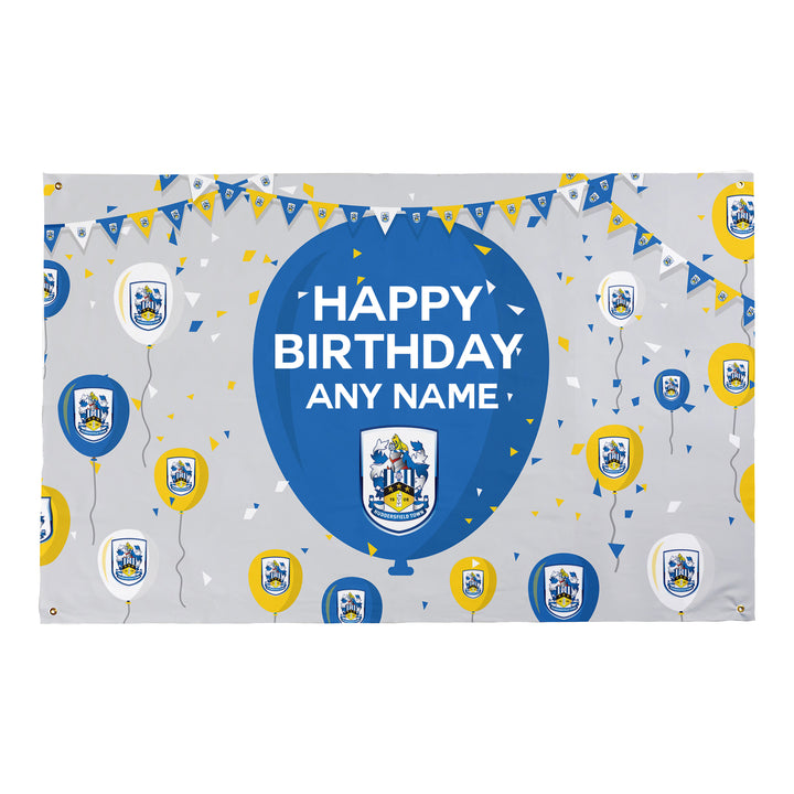 Huddersfield Town - Personalised Balloons 5ft x 3ft Fabric Banner - Officially Licenced