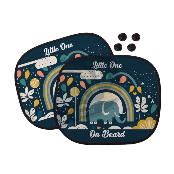 Little One On Board Elephant Car Sun Shade - Set of 2