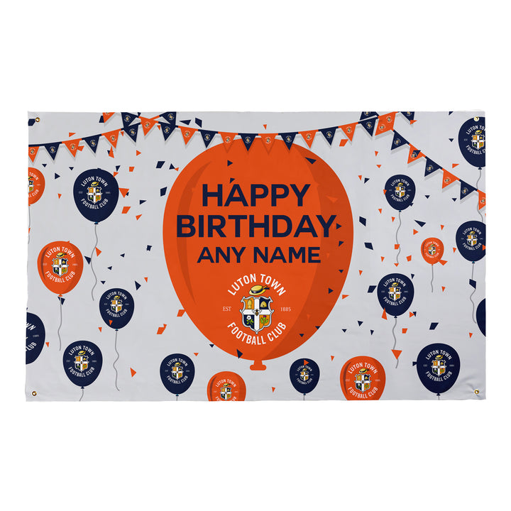 Luton Town - Personalised Balloons 5ft x 3ft Fabric Banner - Officially Licenced