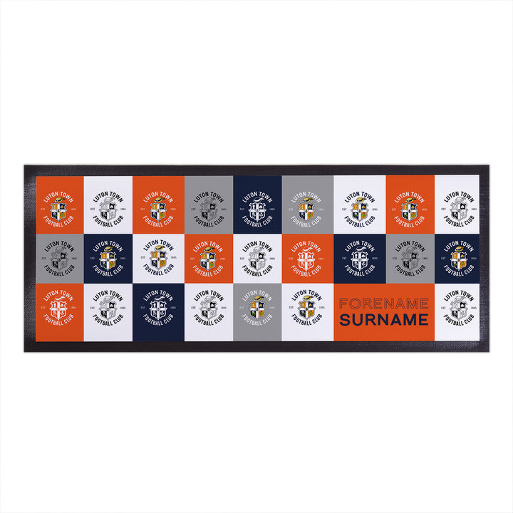 Luton Town - Chequered Personalised Bar Runner - Officially Licenced