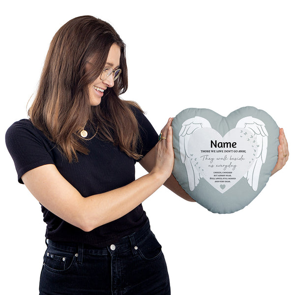 Memory - Wings - Heart Shaped Personalised Photo Cushion