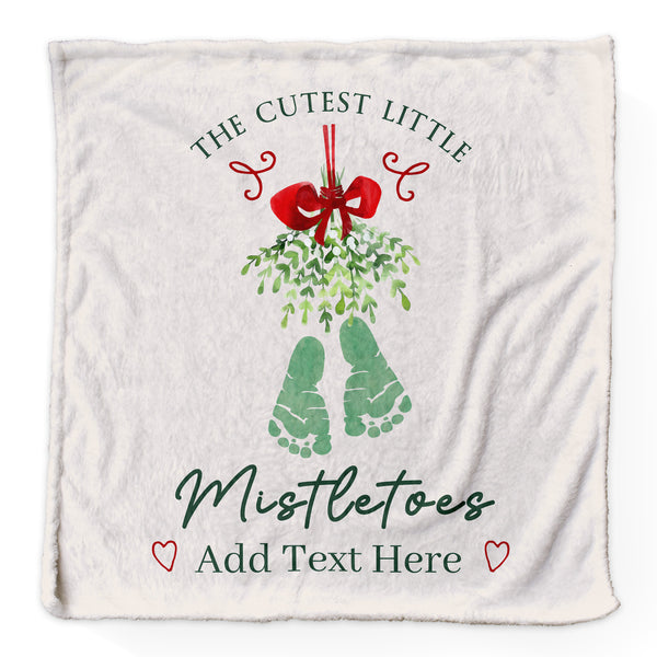 Christmas Mistletoes - Personalised Extra Soft Luxury Baby Blanket - 75cm x 75cm