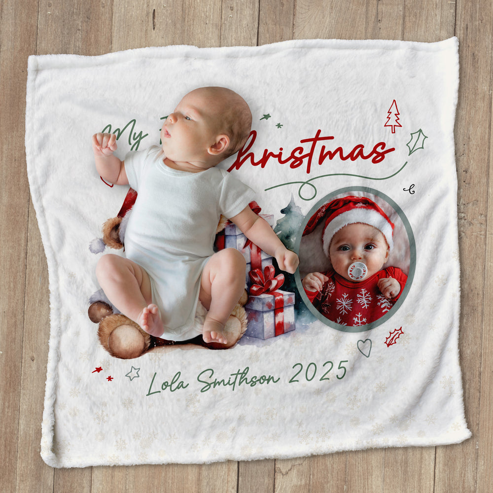 My First Christmas - Personalised Extra Soft Luxury Baby Blanket - 75c –  https://britishmade.gifts/