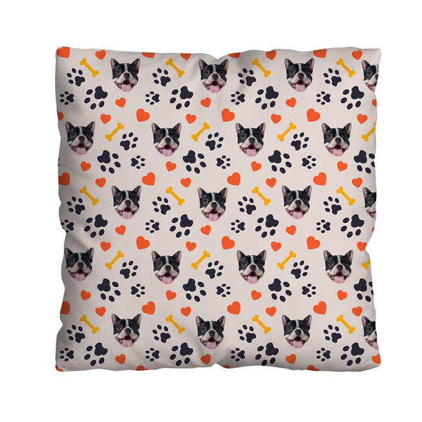 Pet Pattern - Neutral Paw & Bones - 45cm Cushion