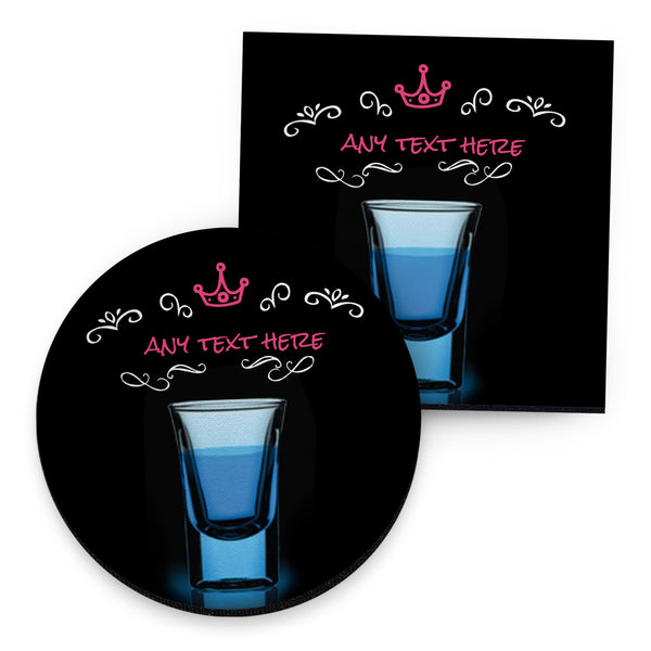 Personalised Blue Shot - Drinks Coaster - Round or Square