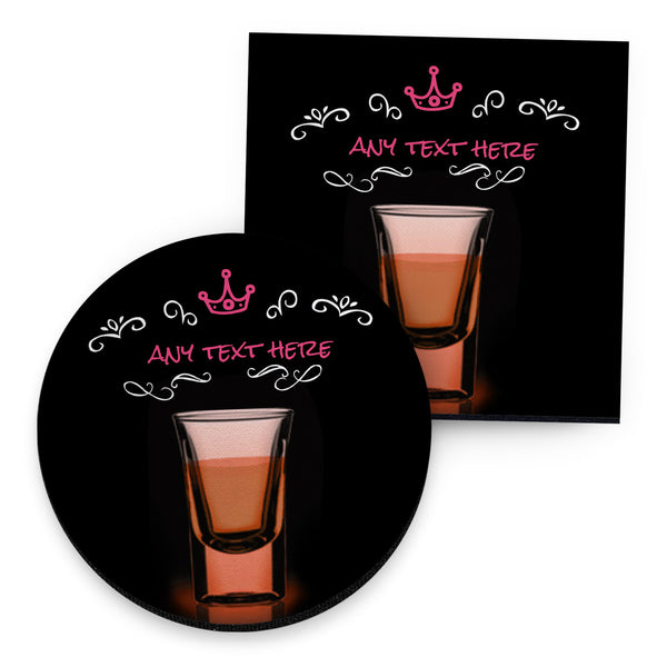 Personalised Orange Shot - Drinks Coaster - Round or Square