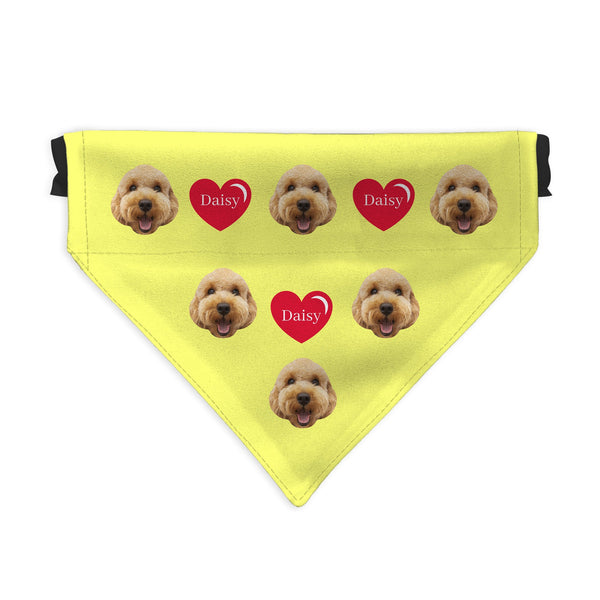 Pet Face Pattern - Custom Any Colour - Personalised Dog Bandana - 4 Sizes