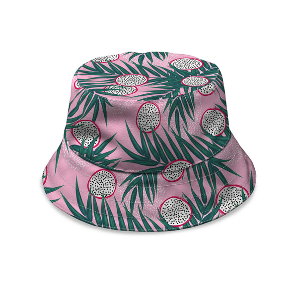 Pink Summer Fruits & Leaves Bucket Hat