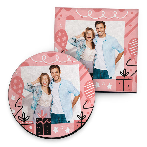 Personalised Pink Birthday Photo - Drinks Coaster - Round or Square