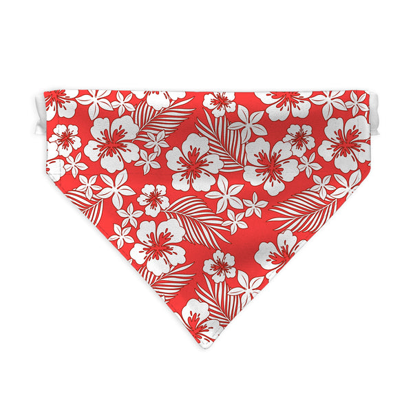 Red Hibiscus Hawaiian - Dog Bandana - 4 Sizes