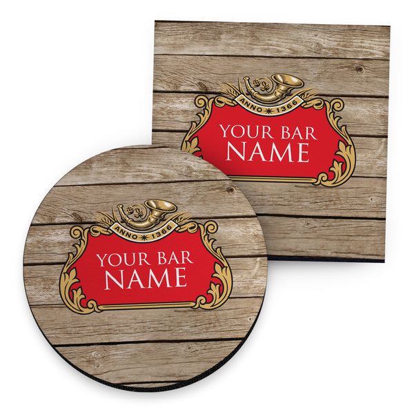 Personalised Stella - Wood - Drinks Coaster - Round or Square