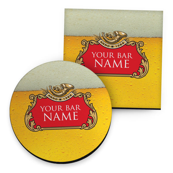 Personalised Stella - Yellow - Drinks Coaster - Round or Square