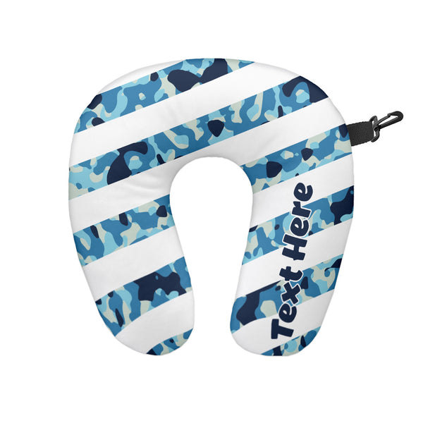 Blue Camo - Personalised Travel Neck Pillow