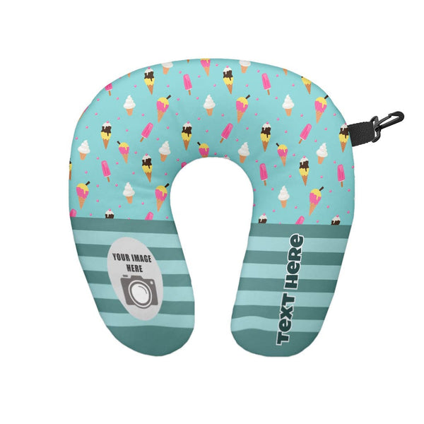 Ice Cream Pattern - Personalised Travel Neck Pillow