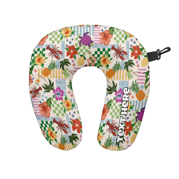 Summer Patchwork - Personalised Travel Neck Pillow