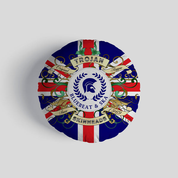 Trojan Skinheads - Bluebeat & Ska - Union Jack 14" Round Throw Cushion