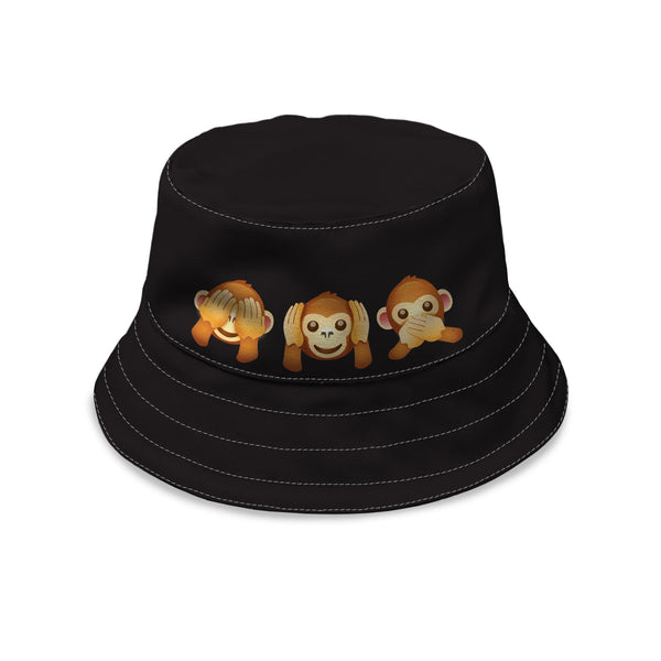 3 Wise Monkeys Custom Bucket Hat