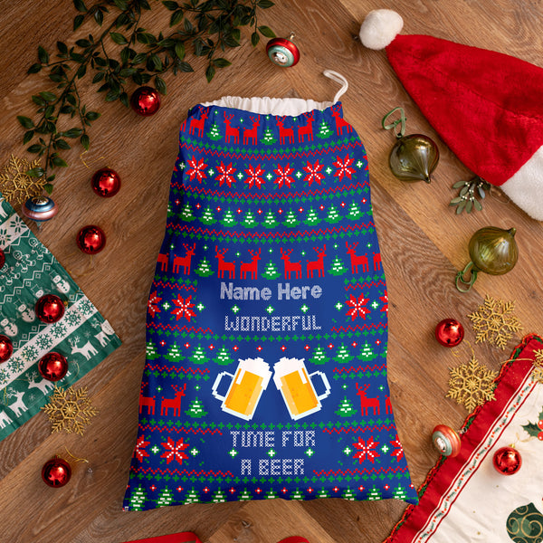 Time For Beer - Personalised Santa Sack