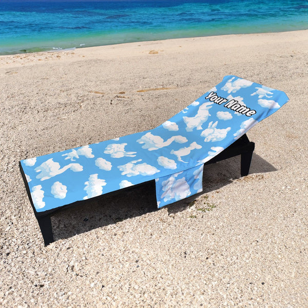 Cloudwatching - Personalised Full Length Sun Lounger Towel with Pockets