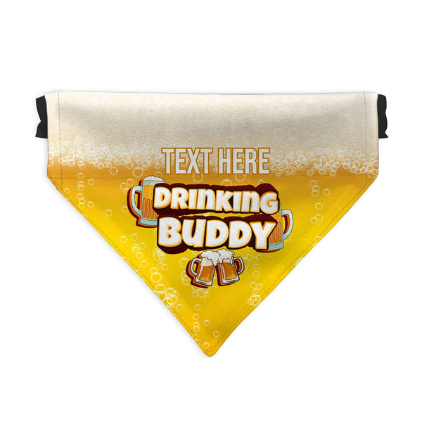 Drinking Buddy - Custom Personalised Dog Bandana - 4 Sizes